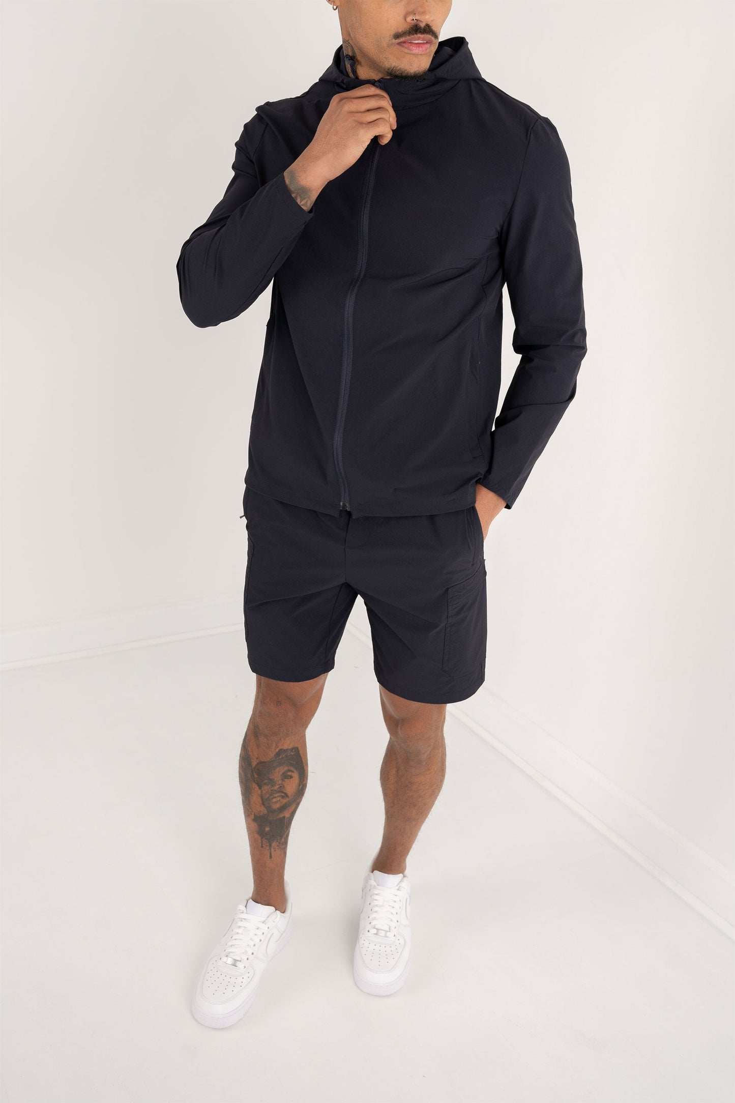Premium Technical Windbreaker Jacket - Navy