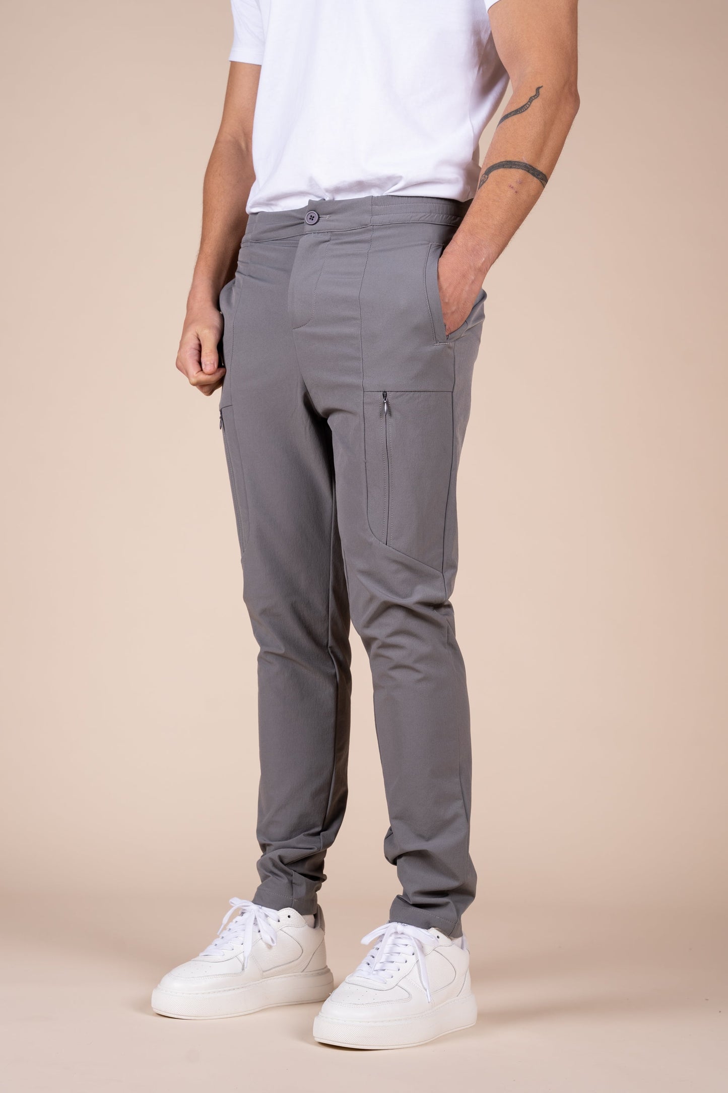 Tailored Tech Cargo Pants - Charcoal