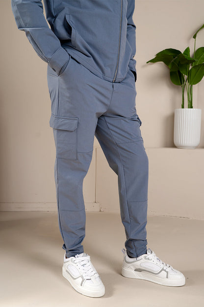 Premium Detail Cargo Jacket V2 - Steel Blue